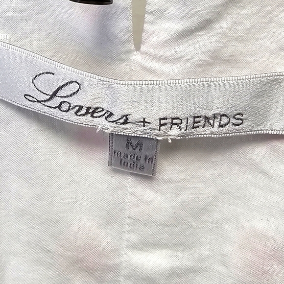 Lovers And Friends Rose Gold Polka Dot Ruffle Wrap Mini Dress Women's Size M - Picture 3 of 6